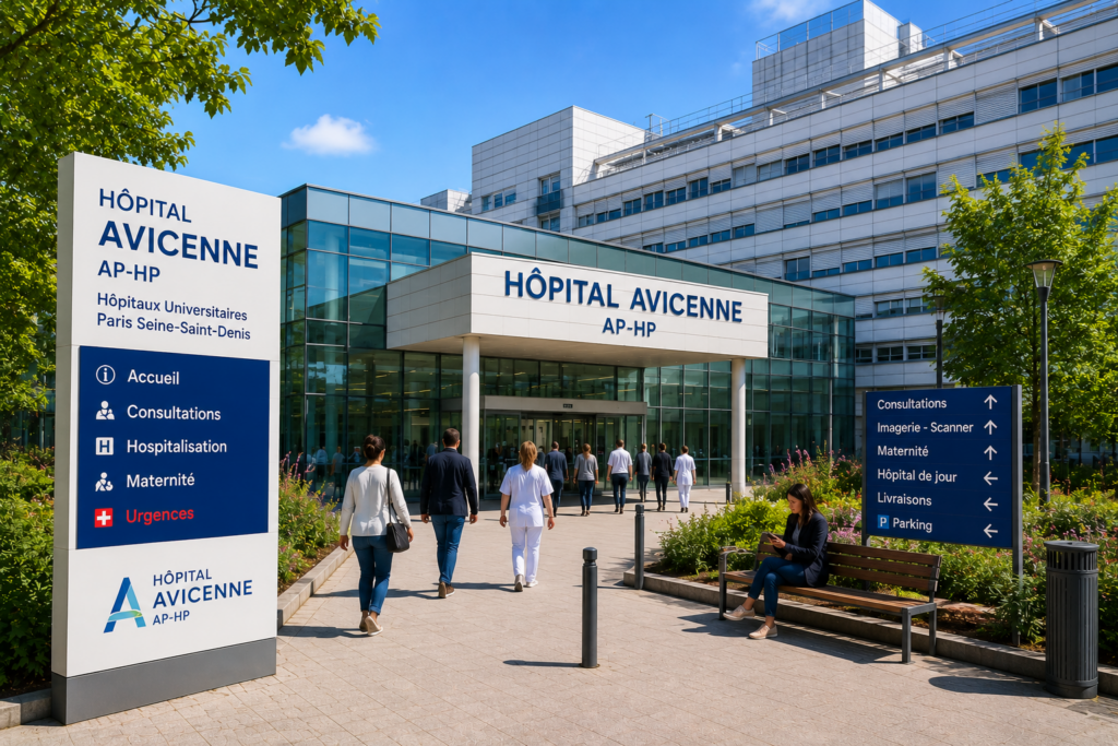 Hôpital Avicenne à Bobigny desservi par nos taxis conventionnés CPAM.