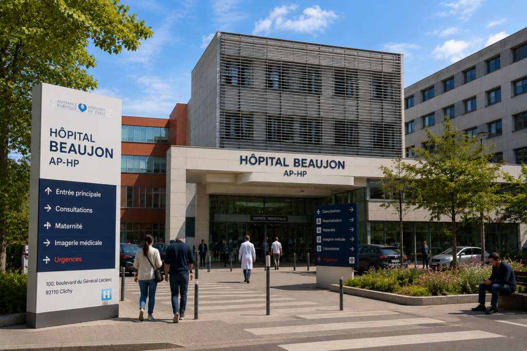 Hôpital Beaujon à Clichy desservi par nos taxis conventionnés CPAM.