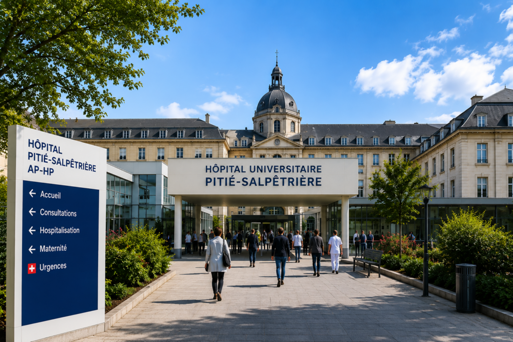 Hôpital Pitié-Salpêtrière à Paris desservi par nos taxis conventionnés CPAM.